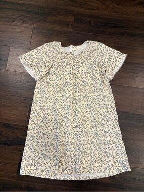 Roolee Kids Girls Dress Size 11-12 Blue Green Floral Cotton Smocked